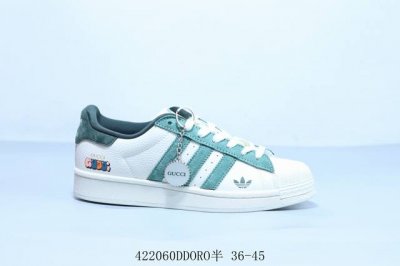 阿迪达斯Adidas三叶草 Superstar贝壳头经典百搭休闲运动板鞋 古驰 货号 Xs0001 4 60Ddoro半 36-45