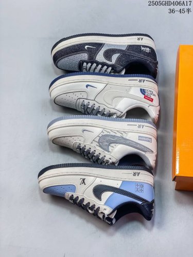 海外限量发售 公司级Nike Air Force 1 '07 Low Lv联名 黑水蓝 空军一号 低帮 运动鞋 休闲鞋 折边针车 工艺难度大 原楦头原纸板 原装