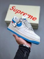 Supreme X Nike Air Force 1‘07 Low 联名湖水蓝 空军一号低帮休闲板鞋 #原楦头原纸板 原装鞋盒 定制五金配件 内置全掌气垫 原厂