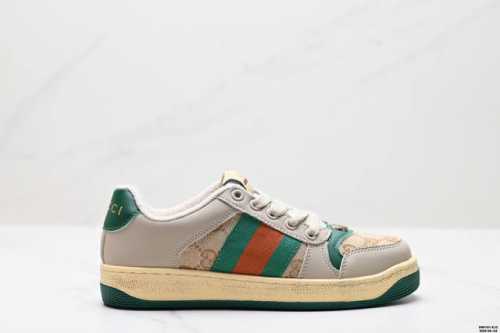 200 真标Gucci Distressed Screener Sneaker 怀旧版 原版做旧 古驰小脏鞋系列 尺码:35-44 id:Drf101-Ejz