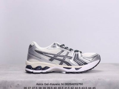 亚瑟士 Asics Gel-Kayano 14 公司级版本运动休闲透气专业缓震慢跑鞋。采用工程弹性双层再生网格密度鞋面材质，后跟3D可视gel缓震乳胶物料，升级