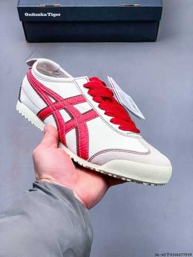 140 asics 亚瑟士 Onitsuka Tiger 鬼冢虎 阿斯克斯 皮面原装四联吊牌 中底纸板钢印 日系轻便运动休闲鞋 0318277F19