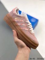 真标带半码！ Adidas阿迪达斯gazelle Bold耐磨三层鞋底厚底增高 低帮休闲运动板鞋 Id：202650Z