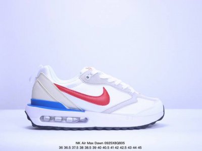 真标耐克nk Air Max Dawn 黎明系列低帮气垫百搭休闲运动慢跑鞋 采用柔软翻毛皮和透气梭织材料打造利落鞋面 中底和鞋跟融入现代感线条设计 兼具复古风格