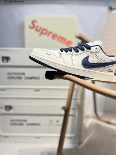 公司级头层皮Supreme X乔丹Air Jordan 1 Low Aj1低帮系列篮球鞋 官方同步配色 原装级产物 #拒绝公底 立体鞋型 细节完美 高清洁度Xx