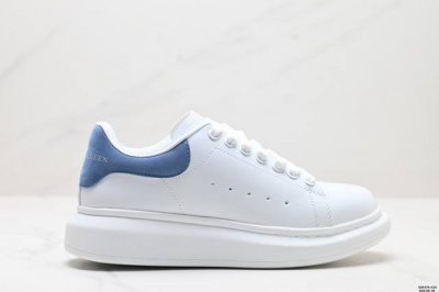 真标意大利高奢品牌alexander Mcqueen亚历山大 麦昆 Sole Leather Sneakers低帮时装厚底休闲运动小白鞋 货号:553770 W