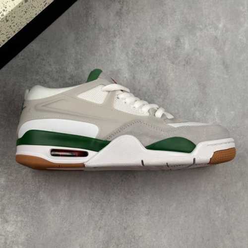 本地 核心私 Air Jordan 4 Remastered Aj4 乔4重制生胶灰白绿 低帮休闲运动鞋 #改造后的设计采用了别致的白色、由纺织网布、皮革和麂皮