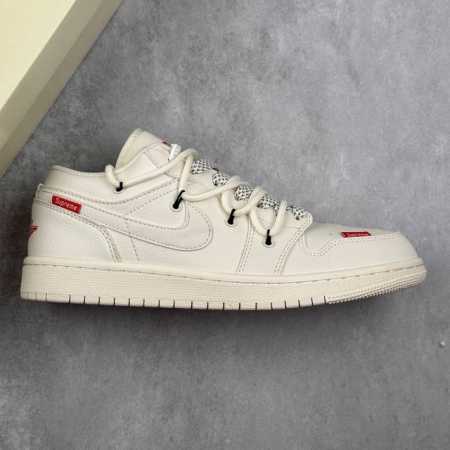 本地 核心私 Air Jordan 1 Low Aj1 乔1 Supreme联名-米白红小标 高端定制 绑带低帮休闲运动板鞋 #定制鞋盒 大厂纯原品质出货 超高 - 点击图像关闭