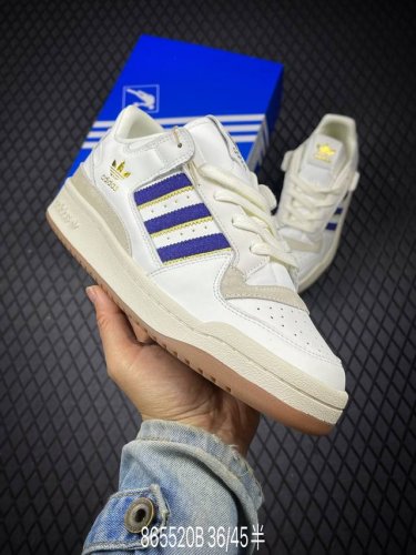 B 公司级Adidas Forum Low Cl三叶草低邦 经典魔术贴复古板鞋 男女潮流头层皮休闲鞋 原楦原数据开发 采用牛培皮革材质 全头层皮鞋面 原盒原标