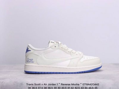 公司级aj1倒勾travis Scott X Air Jordan 1 ” Reverse Mocha “ Aj1乔1 Ts 闪电 联名倒钩 低帮文化篮球鞋 完