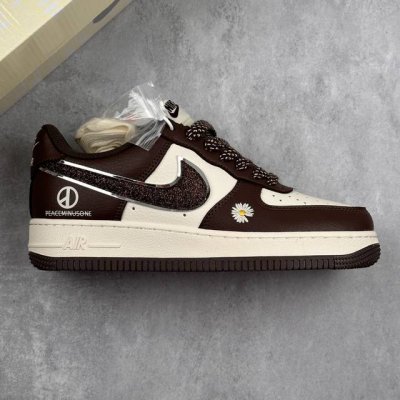 本地300 核心私 nike Air Force 1 Low 07 X Peaceminusone 雏菊 米白棕满天星 低帮休闲运动板鞋 原楦头原纸板 打造纯正