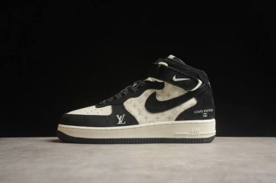 260 Nk Air Force 1'07 Mid Lv联名-米白黑印花 空军一号中帮休闲鞋 Dv9988-100 原楦头原纸板 打造纯正空军版型#专注外贸渠道