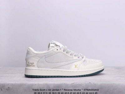 公司级aj1倒勾travis Scott X Air Jordan 1 ” Reverse Mocha “ Aj1乔1 Ts 闪电 联名倒钩 低帮文化篮球鞋 完