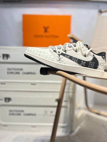 公司级头层皮Lv X 乔丹Air Jordan 1 Low Aj1低帮系列篮球鞋 官方同步配色 原装级产物 #拒绝公底 立体鞋型 细节完美 高清洁度Yx5066
