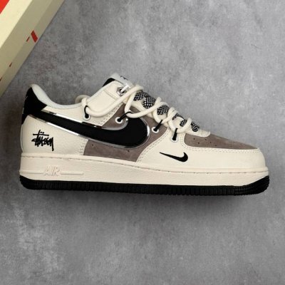 本地 核心私 Nk Air Force 1'07 Low 斯图西联名 米黑抽绳 空军一号低帮休闲板鞋 #定制皮料 定制鞋盒 配件齐全 原楦原纸板 纯正空军版型