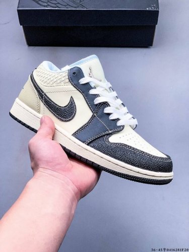 二层真标！耐克Nike Air Jordan Low 1 乔1低帮倒勾Lv联名经典休闲鞋 041628