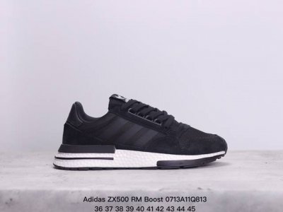 真标adidas Zx500 Rm Boost 阿迪达斯亲友限定 跑步休闲鞋 延续zx500 的复古跑鞋风格 鞋身由麂皮与网眼结合打造 最大的改变则是换上全掌b