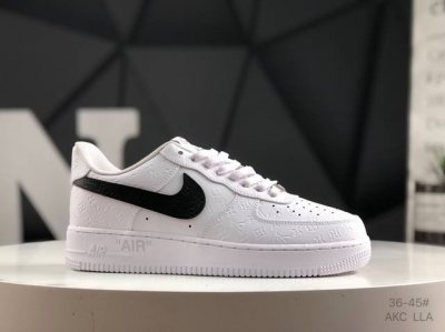 海外限量发售！公司级 耐克 Nike Air Force 1 '07 Low “Lv联名 灰黑勾印压”空军一号 低帮 运动鞋 休闲鞋 折边针车 工艺难度大 原楦