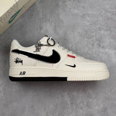 本地 核心私 nike Air Force 1 07 Low 斯图西联名 双拼小红标 空军一号 低帮运动休闲鞋 折边针车 工艺难度大 原楦头原纸板 原装鞋盒 定