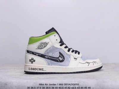 公司级头层皮耐克nike Air Jordan 1 Mid”Green Yellow“Aj1乔丹一代中帮经典复古文化休闲运动篮球鞋 货号:553558-163