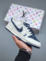 Nike Sb Dunk Low Lv联名 蓝色牛仔 周年高端定制 低帮休闲板鞋 Sc9772-802 #定制鞋盒 大厂纯原品质出货 超高清洁度 皮料切割干净无