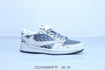 乔丹Air Jordan 1 Low Aj1 乔1低帮复古文化休闲运动篮球鞋 倒勾 222440Adeop半 36-45