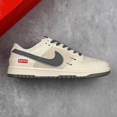 本地 核心私 Nk Sb Dunk Low Supreme联名 灰勾双小勾 周年高端定制 低帮休闲板鞋 #定制鞋盒 大厂纯原品质出货 超高清洁度 皮料切割干净无