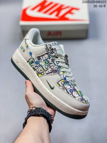 海外限量发售 公司级Nike Air Force 1 '07 Low 迪奥联名 米绿插花 空军一号 低帮 运动鞋 休闲鞋 折边针车 工艺难度大 原楦头原纸板 原