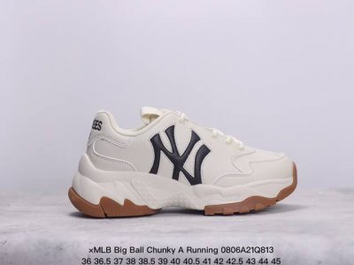 公司级小红书爆款 Ny美国榄球洋基队限定×Mlb Big Ball Chunky A Running透气老爹厚底休闲运动慢跑鞋“Ny重复印花” 尺码:36 36