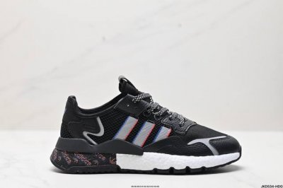 公司级阿迪达斯三叶草 Nite Jogger M 经典运动跑鞋 夜行者 复古跑鞋原厂材料 原厂大底 私家独模 网布搭配麂皮拼接打造鞋面 极具复古风格鞋头及鞋跟点