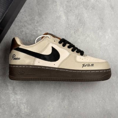 本地 核心私 Nike Air Force 1 Low 07 Love & Peace 棕白黑 空军一号 低帮运动休闲板鞋 原楦头原纸板 打造纯正低帮空军版型