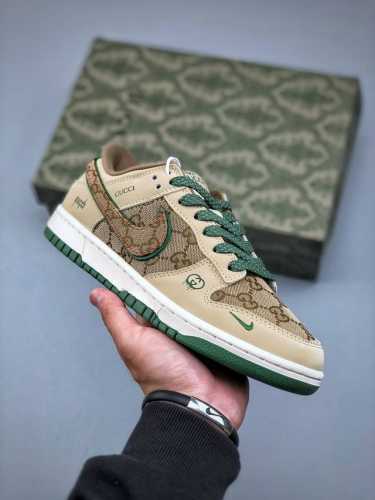 海外爆款限量发售！高端定制Nike Sb Dunk Low 古驰联名------Gucci经典配色 高端定制 低帮休闲板鞋 定制鞋盒 大厂纯原品质出货 超高清洁