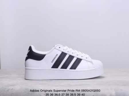 公司级阿迪达斯adidas三叶草厚底 Originals Superstar Pride Rm贝壳头系列低帮经典百搭休闲运动板鞋 货号:Eg4961 尺码:35 - 点击图像关闭