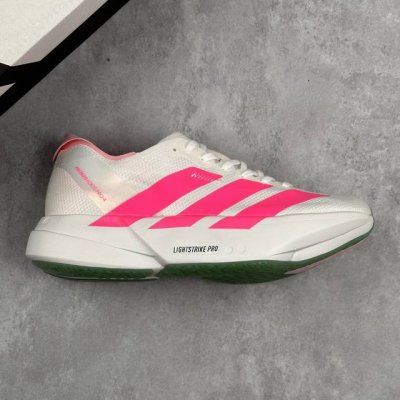 本地 核心私 公司级全掌碳板Adidas Adizero Adios pro 4 M马拉松飞线贾卡轻质透气休闲运动跑步鞋 采用双层透气网纱 Flywire动态飞