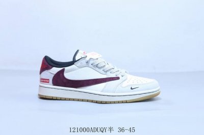 260 乔丹Air Jordan 1 Low Aj1 乔1低帮复古文化休闲运动篮球鞋倒勾联名Supreme 121000Aduqy半 36-45