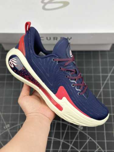 核心私 奥运主题配色，安德玛under Armour Curry Flow 12 Podium Blue 斯蒂芬 库里12代专业室内低帮文化休闲运动篮球鞋“海军