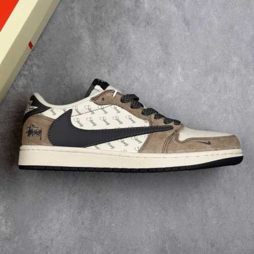 本地 核心私 Travis Scott X Fragment Design X Air Jordan 1 Low Og Sp Aj1 乔1 斯图西联名 米灰摩卡