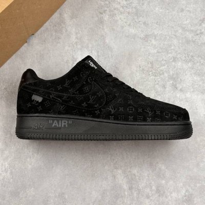 本地 核心私 Nike Air Force 1 '07 Low X Lv Trainer Sneaker 联名 黑色印花 空军一号 低帮运动休闲鞋 折边针车 工