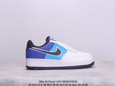 耐克 Nike Air Force 1 Af1耐克 低帮 空军一号休闲板鞋白蓝黑 xm0822Q546