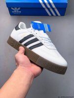 真标半码！阿迪达斯Adidas Samba Rose 三叶草 复古厚底增高休闲板鞋 0425525X17
