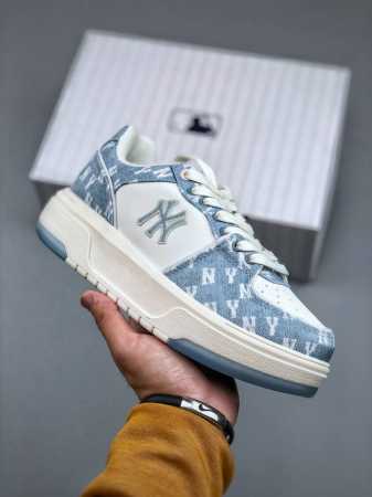 Ny Mlb Chunky Liner Denim Monogram Sl 纽约洋基队 增高厚底休闲凉鞋 货号：3Asxs015N G 尺码：35 36 36. - 点击图像关闭
