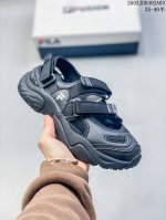 130 真标Fila斐乐潮牌2024夏季新款情侣凉拖玛丽珍魔术贴沙滩鞋 货号:T12W321401Ebk 尺码:35.5 36 36.5 37.5 38 38.