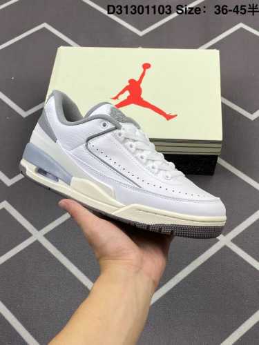210 Air Jordan 2/3 Low "White Cement Grey" 低帮 白灰 Aj1.5 乔丹1.5代 Aj1.5 乔1.5 低邦 白灰水泥