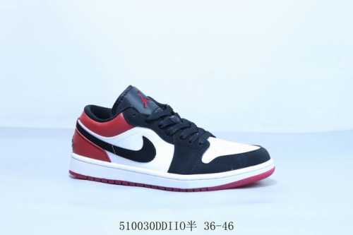 乔丹Air Jordan 1 Low Aj1 乔1低帮复古文化休闲运动篮球鞋 黑白红 货号 Ib8971-106 5 30Ddiio半 36-46