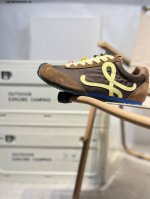 西班牙百年皮具奢华品牌 罗意威Loewe Ballet Runner Sneakers 芭蕾舞 系列阿甘复古风德训薄底百搭休闲运动鞋 尼龙和牛皮革运动鞋，不对称