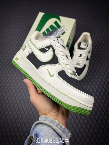 b Nike Air Force 1‘07 Low 北面联名 白黑绿 空军一号低帮休闲板鞋 #原楦头原纸板 原装鞋盒 定制五金配件 内置全掌气垫 原厂鞋底 货号