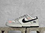 Nk SB Dunk Low 斯图西联名-贴布灰白黑勾 周年高端定制 低帮休闲板鞋 MM1089-022 #定制鞋盒 大厂纯原品质出货 超高清洁度 皮料切割干净