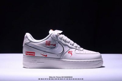 260 海外爆款热卖 Nike Air Force 1 '07 Low 蛇纹白红印Supreme，灵蛇纳福，原楦头原纸板 打造纯正空军版型 #专注外贸渠道 全掌