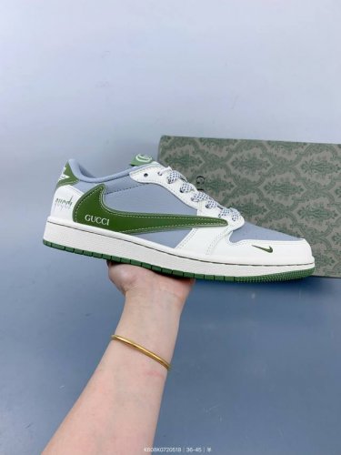 travis Scott X Fragment Design X Jordan Air Jordan 1 Low Og Sp Gucci古驰联名 白灰绿 多方联