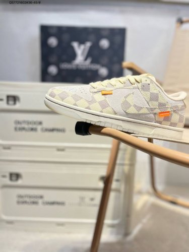 Nike Sb Dunk Low“Lv联名” 周年高端定制 低帮休闲板鞋 定制鞋盒 超高清洁度 皮料切割干净无任何毛边 细节完美Qf1568 Qs77 2#36